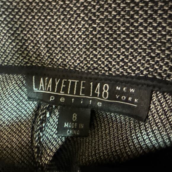 Lafayette 148 Dress Pants Herringbone Black White Wool Blend Stretch Women’s 8 - Picture 2 of 8